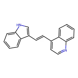 4-[2-(1H-indol-3-yl)ethenyl]quinoline structure