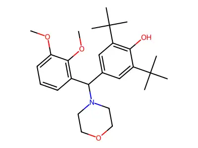 2,6-Ditert-butyl-4-[(2,3-dimethoxyphenyl)-morpholin-4-ylmethyl]phenol structure