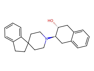 1'-(2-Hydroxy-1,2,3,4-tetrahydronaphth-3-yl)spiro(1H-indene-1,4'-piperidine) structure
