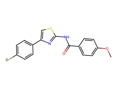 N-[4-(4-bromophenyl)-1,3-thiazol-2-yl]-4-methoxybenzamide structure