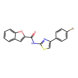 N-[4-(4-bromophenyl)-1,3-thiazol-2-yl]-1-benzofuran-2-carboxamide structure
