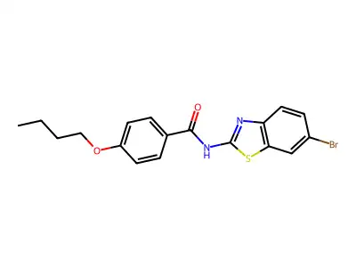 N-(6-bromo-1,3-benzothiazol-2-yl)-4-butoxybenzamide structure