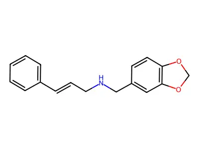 N-(1,3-benzodioxol-5-ylmethyl)-N-cinnamylamine structure