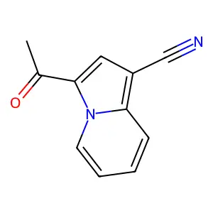 3-乙酰基吲嗪-1-甲腈 structure