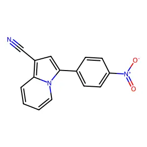 3-{4-Nitrophenyl}indolizine-1-carbonitrile structure