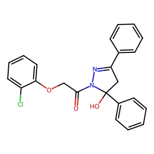 1H-Pyrazol-5-ol, 1-[(2-chlorophenoxy)acetyl]-4,5-dihydro-3,5-diphenyl- structure