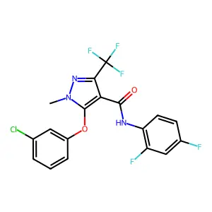 5-(3-chlorophenoxy)-N-(2,4-difluorophenyl)-1-methyl-3-(trifluoromethyl)-1H-pyrazole-4-carboxamide structure
