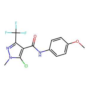5-chloro-N-(4-methoxyphenyl)-1-methyl-3-(trifluoromethyl)-1H-pyrazole-4-carboxamide structure