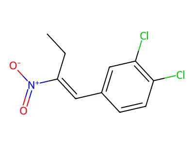 1,2-dichloro-4-[(E)-2-nitrobut-1-enyl]benzene structure