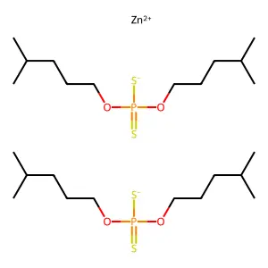 Zinc, bis(O,O-bis(4-methylpentyl) phosphorodithioato-S,S')-, (T-4)- structure