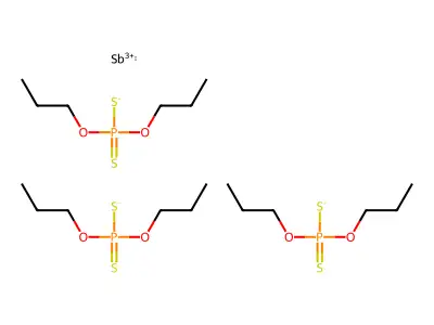 Antimony tris[O,O-dipropyl] tris(dithiophosphate) structure