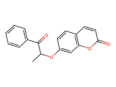 7-(1-Oxo-1-phenylpropan-2-yl)oxychromen-2-one structure