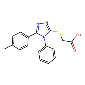 2-[5-(4-Methylphenyl)-4-phenyl-1,2,4-triazol-3-ylthio]acetic acid structure