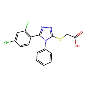 2-{[5-(2,4-dichlorophenyl)-4-phenyl-4H-1,2,4-triazol-3-yl]sulfanyl}acetic acid structure