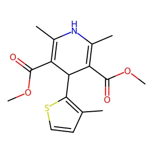 Dimethyl 2,6-dimethyl-4-(3-ME-2-thienyl)-1,4-dihydro-3,5-pyridinedicarboxylate structure