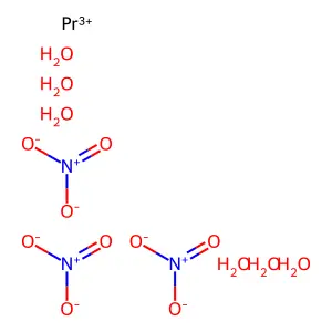 硝酸镨(III)六水合物 structure