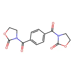 3-[4-(2-Oxo-1,3-oxazolidine-3-carbonyl)benzoyl]-1,3-oxazolidin-2-one structure