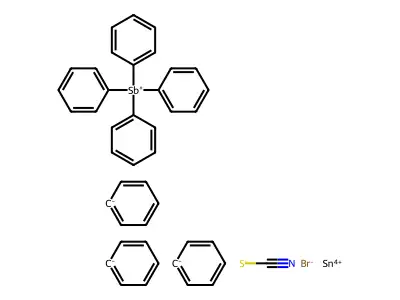 Tetraphenylstibonium bromotriphenyl(thiocyanato-N)stannate(1-) structure