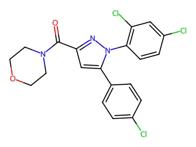 [5-(4-chlorophenyl)-1-(2,4-dichlorophenyl)-1H-pyrazol-3-yl](morpholino)methanone structure