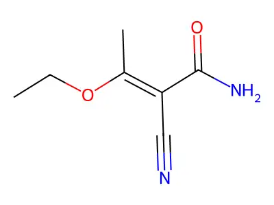 (2E)-2-cyano-3-ethoxybut-2-enamide structure