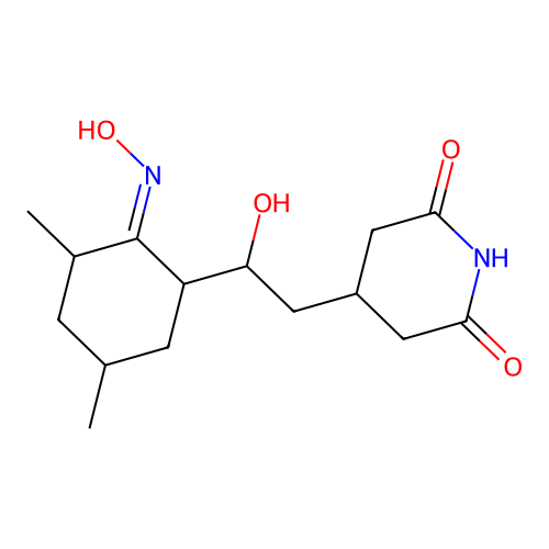 Glutarimide, 3-(2-(3,5-dimethyl-2-oxocyclohexyl)-2-hydroxyethyl)-, monooxime structure