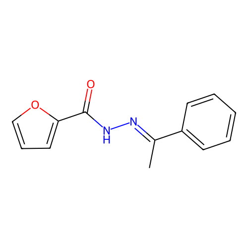N'-[(1E)-1-phenylethylidene]furan-2-carbohydrazide structure