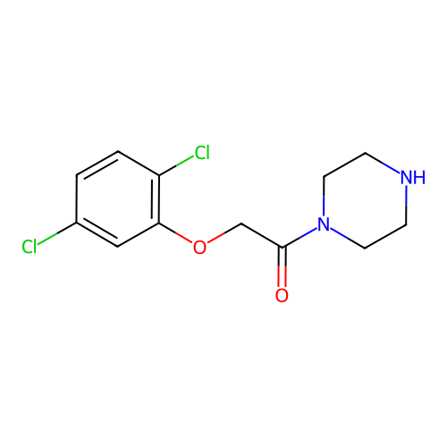 2-(2,5-Dichlorophenoxy)-1-(piperazin-1-yl)ethan-1-one structure
