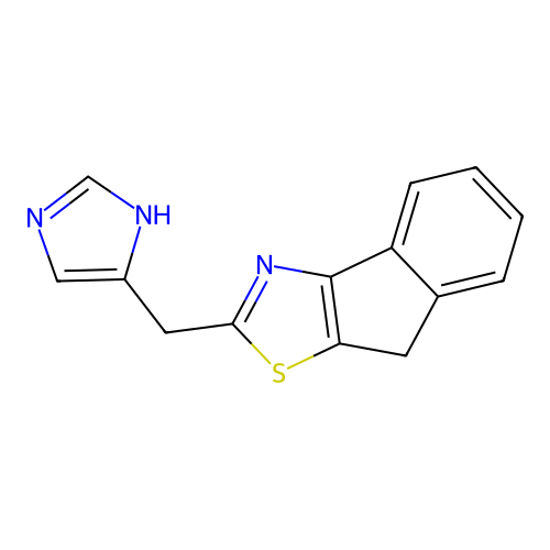8H-Indeno(1,2-d)thiazole, 2-(1H-imidazol-4-ylmethyl)- structure