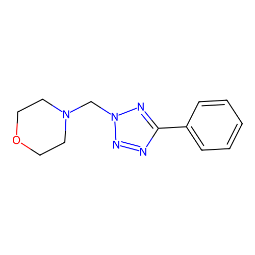 4-((5-phenyl-2H-tetrazol-2-yl)methyl)morpholine structure