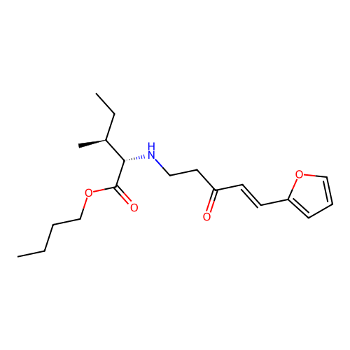 L-Isoleucine, N-(5-(2-furanyl)-3-oxo-4-pentenyl)-, butyl ester, (E)- structure