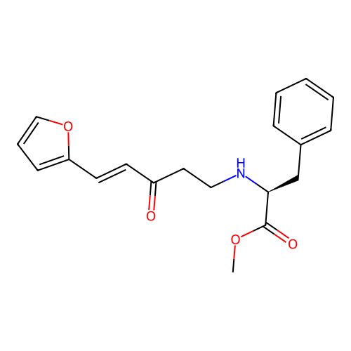 L-Phenylalanine, N-((4E)-5-(2-furanyl)-3-oxo-4-pentenyl)-, methyl ester structure