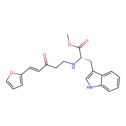 L-Tryptophan, N-((4E)-5-(2-furanyl)-3-oxo-4-pentenyl)-, methyl ester structure
