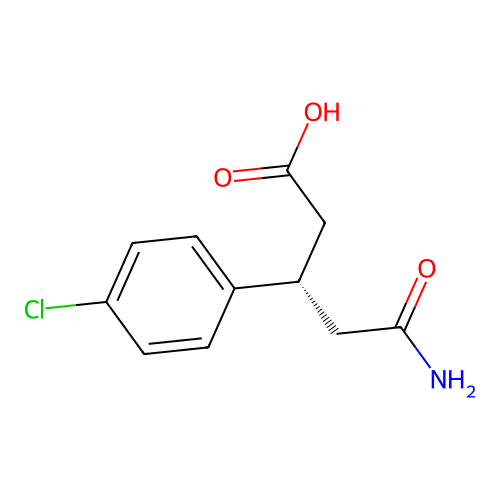 (3S)-5-amino-3-(4-chlorophenyl)-5-oxopentanoic acid structure