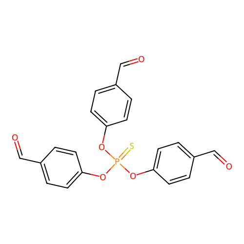 4-Bis(4-formylphenoxy)phosphinothioyloxybenzaldehyde structure