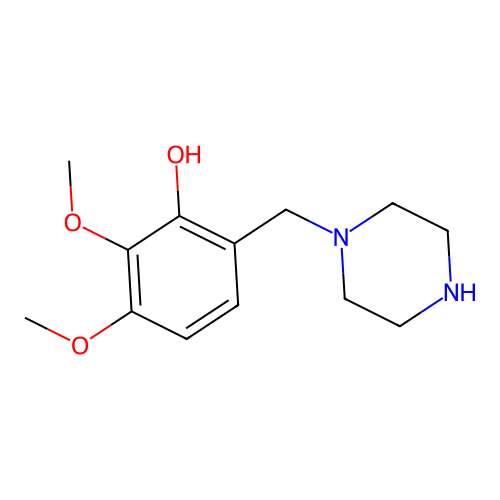 N-(2-hydroxy-3,4-dimethoxybenzyl)-piperazine structure
