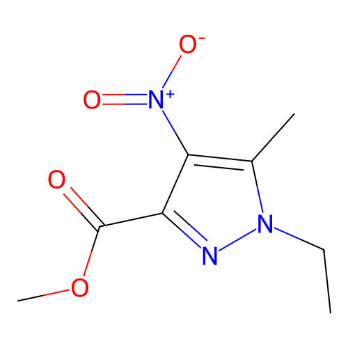 Methyl 1-ethyl-5-methyl-4-nitropyrazole-3-carboxylate structure