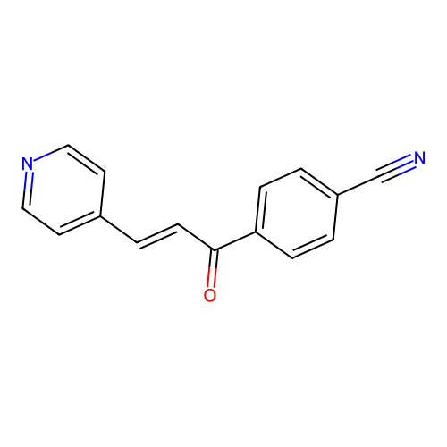 4-[(E)-3-pyridin-4-ylprop-2-enoyl]benzonitrile structure