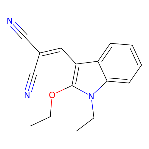 2-[(2-Ethoxy-1-ethylindol-3-yl)methylidene]propanedinitrile structure