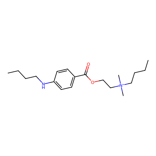 Butyl-[2-(4-butylamino-benzoyloxy)-ethyl]-dimethyl-ammonium structure