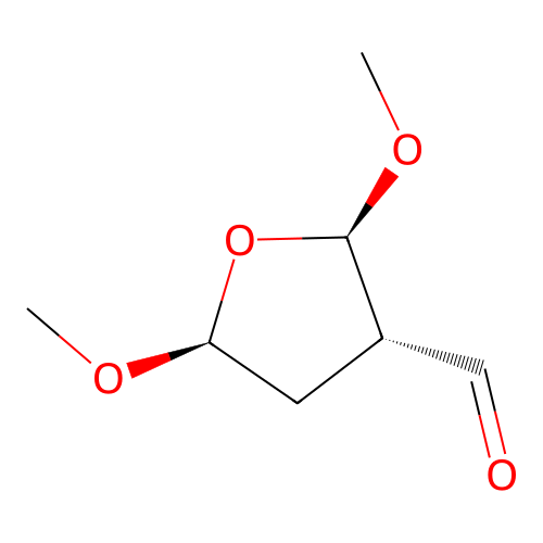 (2R,3S,5S)-2,5-dimethoxyoxolane-3-carbaldehyde structure