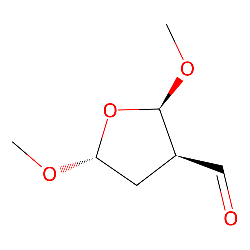 (2R,3R,5R)-2,5-dimethoxyoxolane-3-carbaldehyde structure