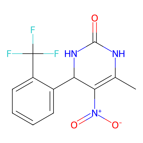6-methyl-5-nitro-4-[2-(trifluoromethyl)phenyl]-3,4-dihydropyrimidin-2(1H)-one structure