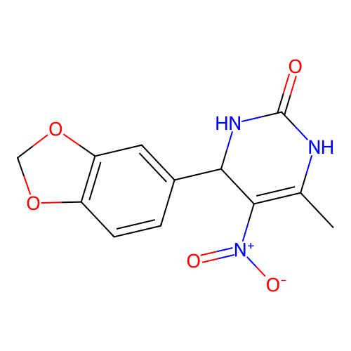 4-(1,3-benzodioxol-5-yl)-6-methyl-5-nitro-3,4-dihydropyrimidin-2(1H)-one structure