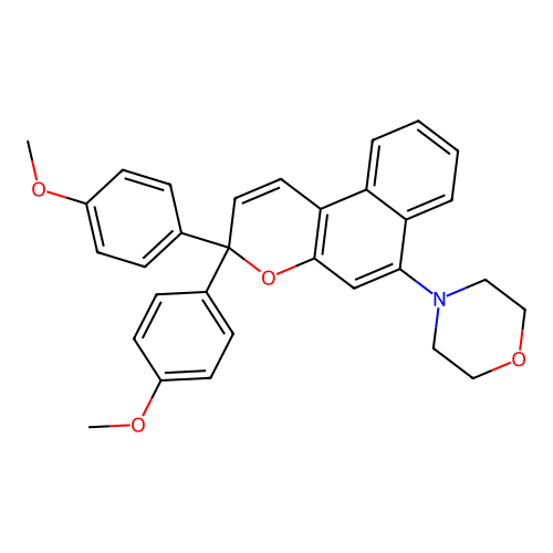 Morpholine, 4-[3,3-bis(4-methoxyphenyl)-3H-naphtho[2,1-b]pyran-6-yl]- structure