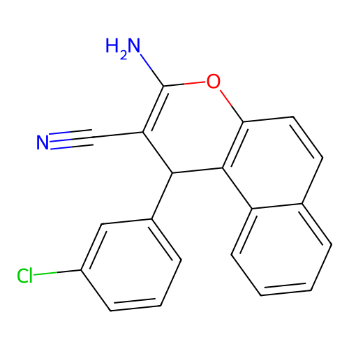 3-amino-1-(3-chlorophenyl)-1H-benzo[f]chromene-2-carbonitrile structure