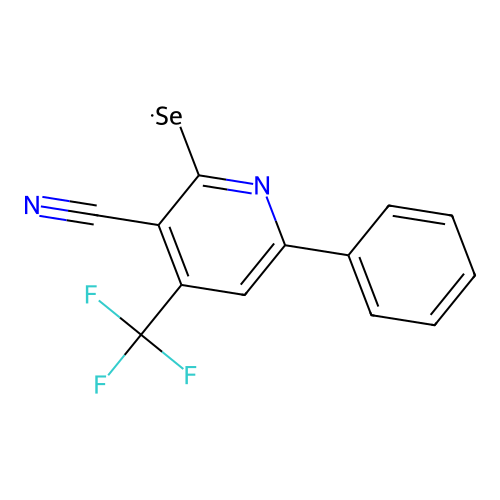 6-Phenyl-2-selenoxo-4-(trifluoromethyl)-1,2-dihydropyridine-3-carbonitrile structure