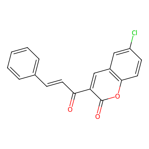 6-chloro-3-[(2E)-3-phenylprop-2-enoyl]-2H-chromen-2-one structure