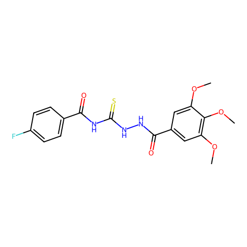 4-fluoro-N-[[(3,4,5-trimethoxybenzoyl)amino]carbamothioyl]benzamide structure