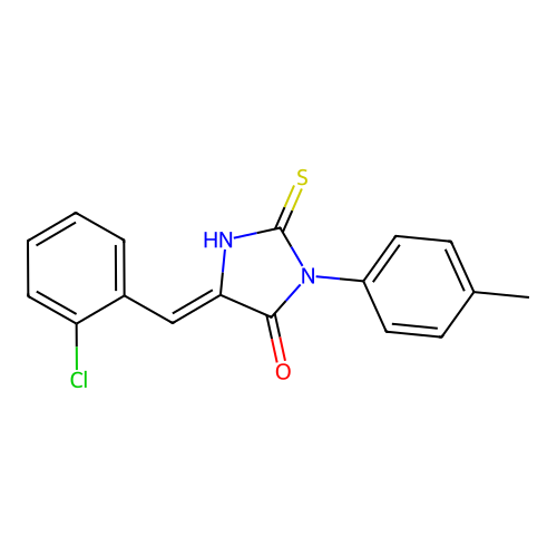 4-Imidazolidinone, 5-((2-chlorophenyl)methylene)-3-(4-methylphenyl)-2-thioxo- structure
