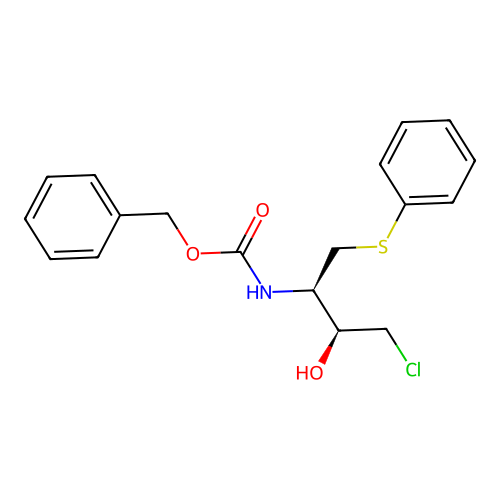 Benzyl ((2R,3S)-4-chloro-3-hydroxy-1-(phenylthio)butan-2-yl)carbamate structure